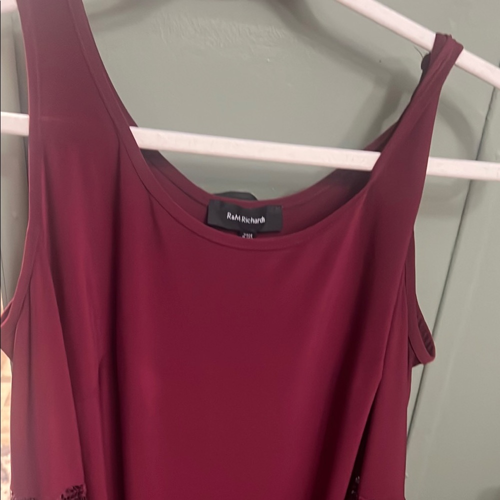 R&M Richards Burgundy Sleeveless Dress